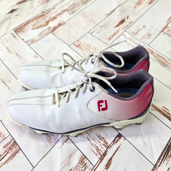 FootJoy DNA Helix Golf Shoes Mens 10.5M Red White Blue Spiked Leather Country main image 15